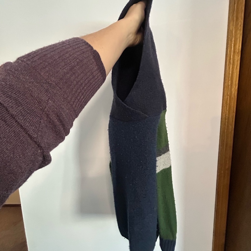 Kids' Navy and Green Colorblock Hoodie - Picture 5 of 5